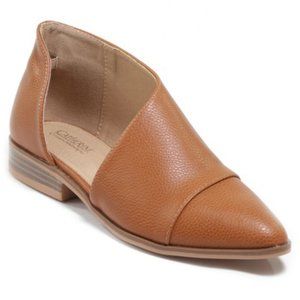 NIB Catherine Malandrino Zwan d'Orsay Cognac Flat